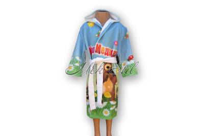 Детска колекция  Детски халати за баня Детски халат Пълноцветен печат - Маша